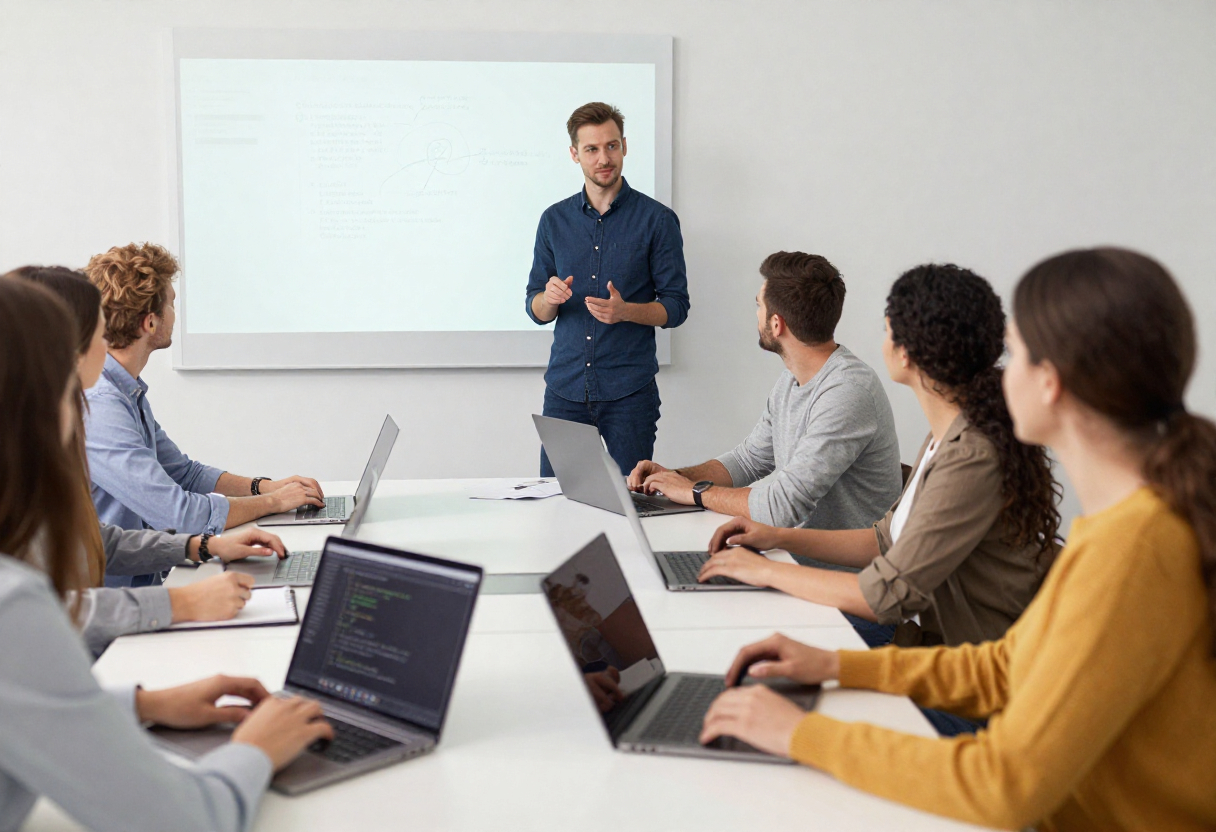 photo groupe apprenants avec le formateur